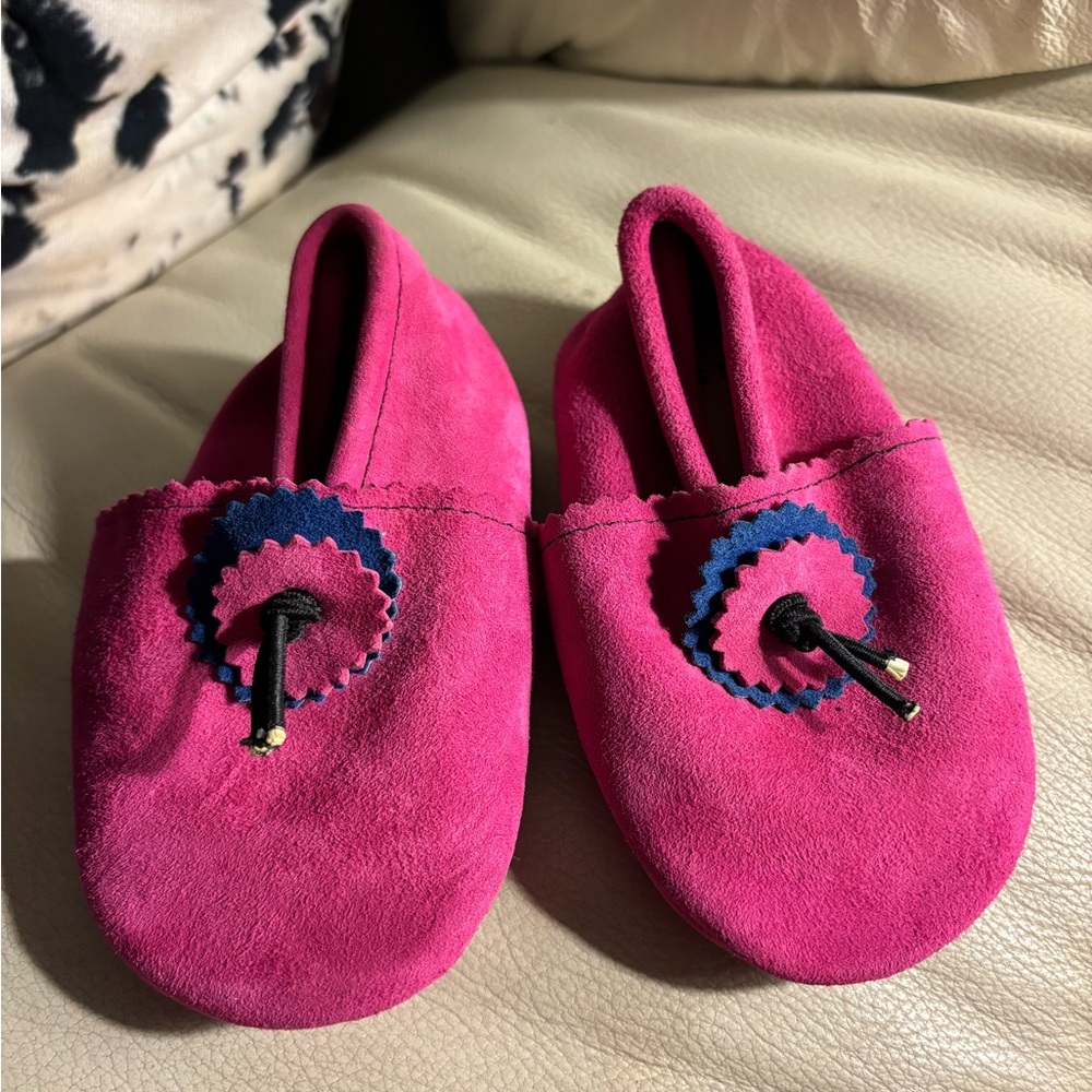 Handmade real suede and leather baby shoes
